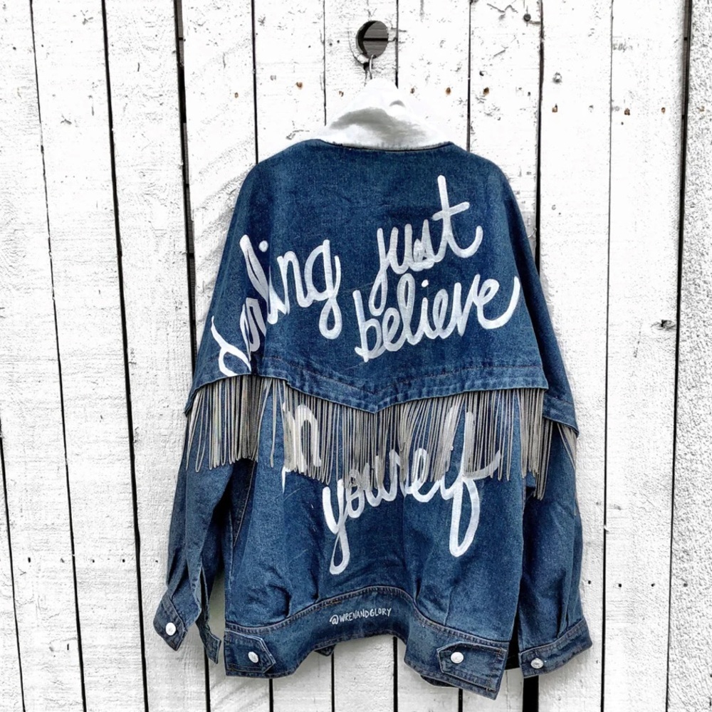 Wren + Glory Believe it denim jacket